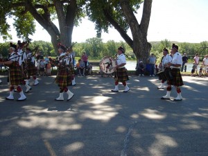 The drum section marching between tunes.